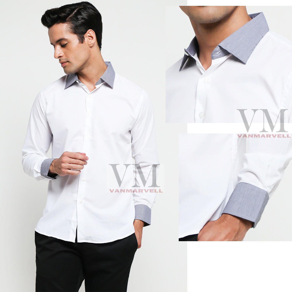 VM Kemeja Putih Panjang Slimfit