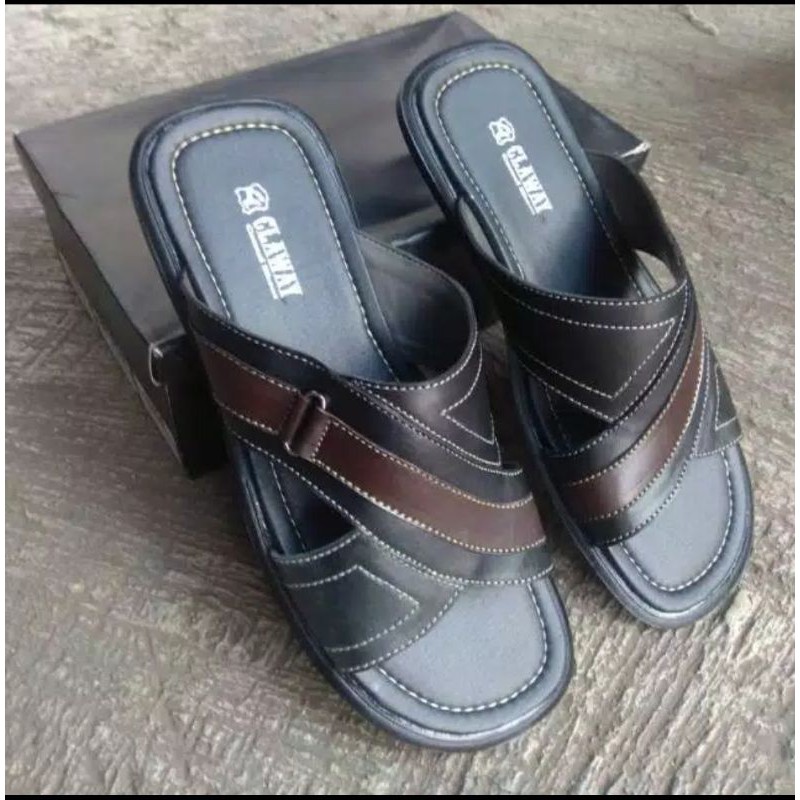 Sandal size jumbo pria bahan kulit asli