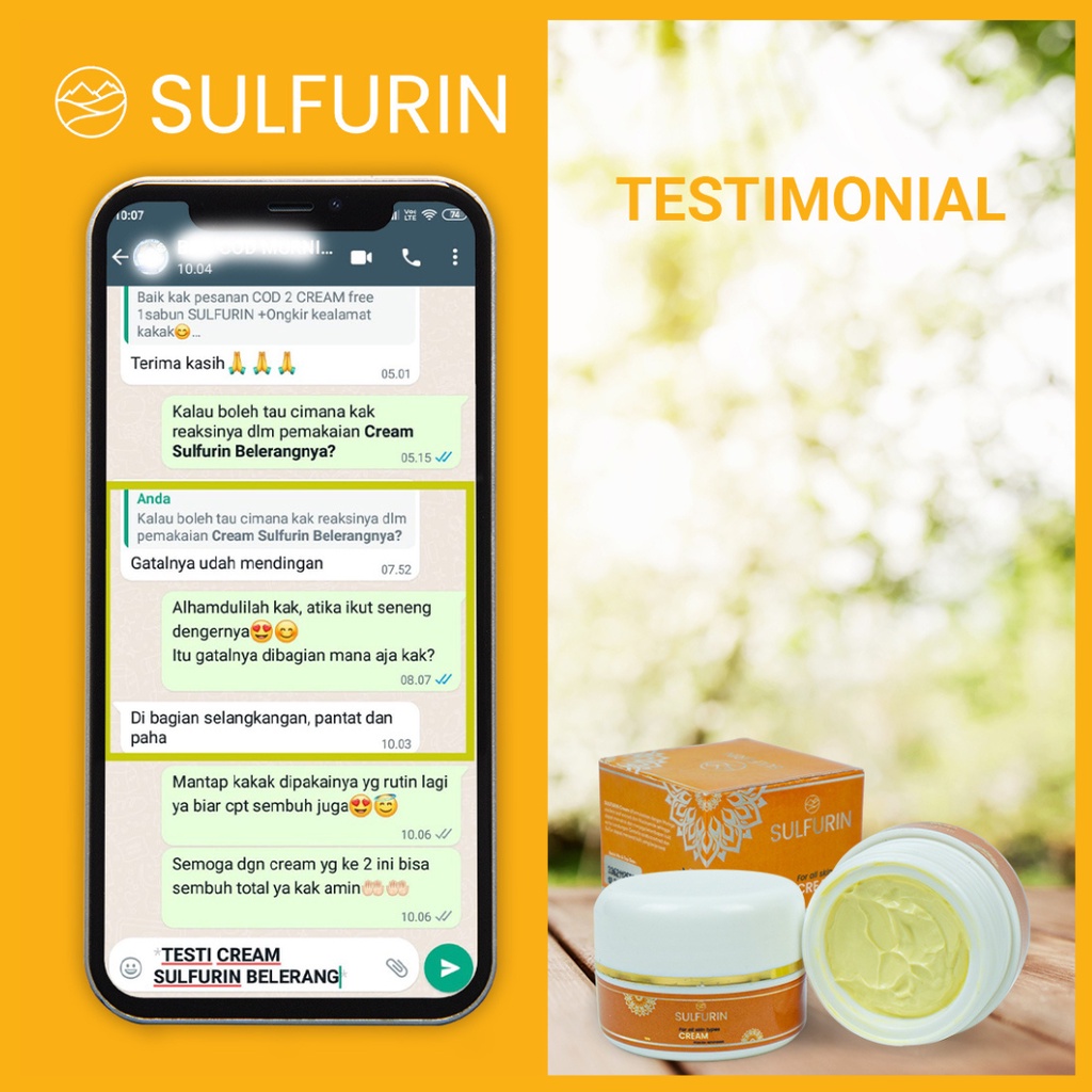 OBAT jerawat punggung wajah GATAL KULIT SABUN SULFUR BELERANG Paket Sulfurin Belerang Sabun + Salep Krim