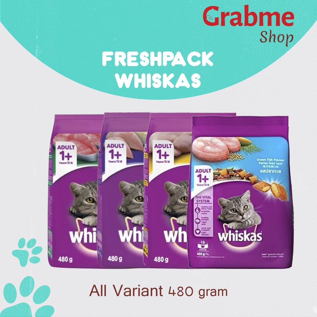 Makanan Kucing kering murah WHISKAS All Variant 480 gr