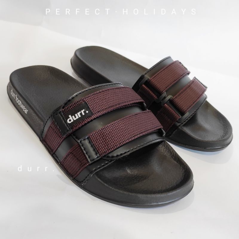 DURR FTWR - Sandal Slide Slip Slippers Pria || Kualitas Premium durr official | Sandal Slide Black-Gold-05