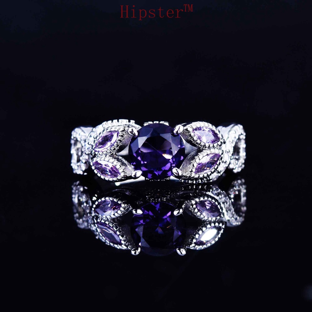 New Inlaid Amethyst Ring for Women