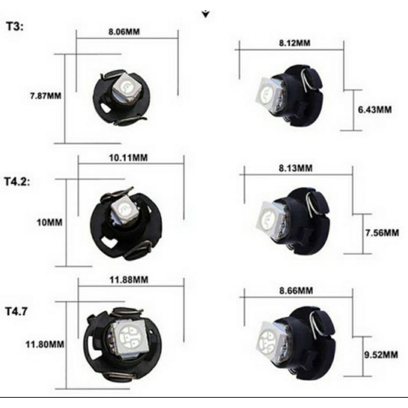 Lampu Led T3 T4.2 T4.7 Dashboard Panel AC Speedometer Wedge Mobil