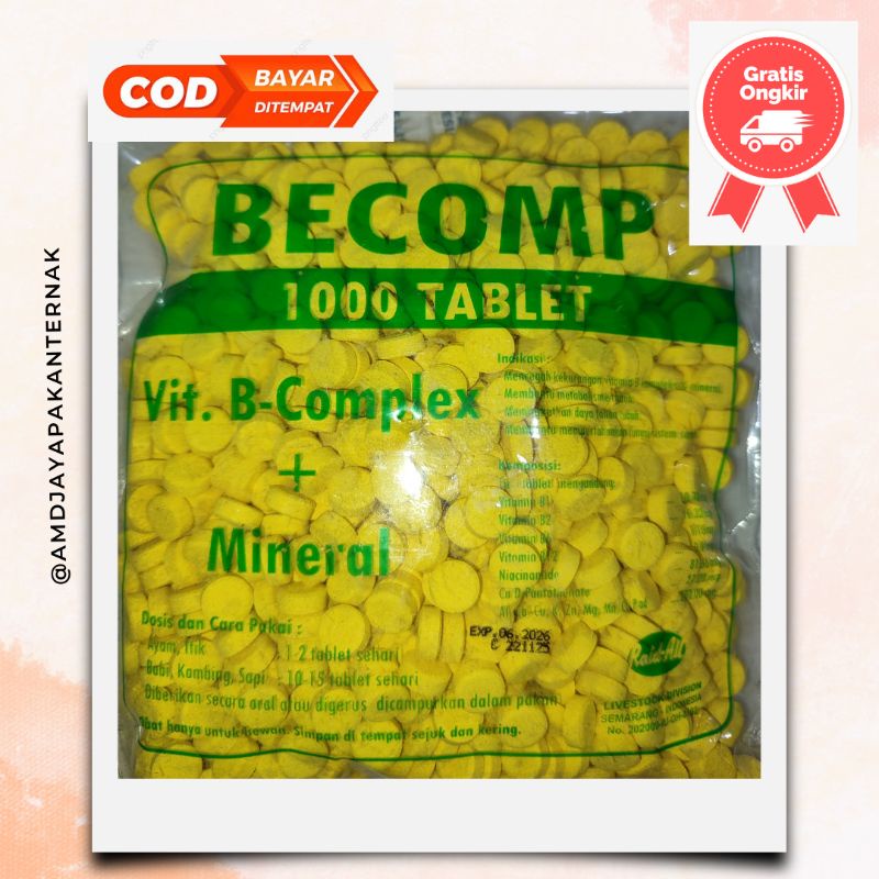 BECOMPLEX 1000 Tablet Vitamin B-complex dan Mineral