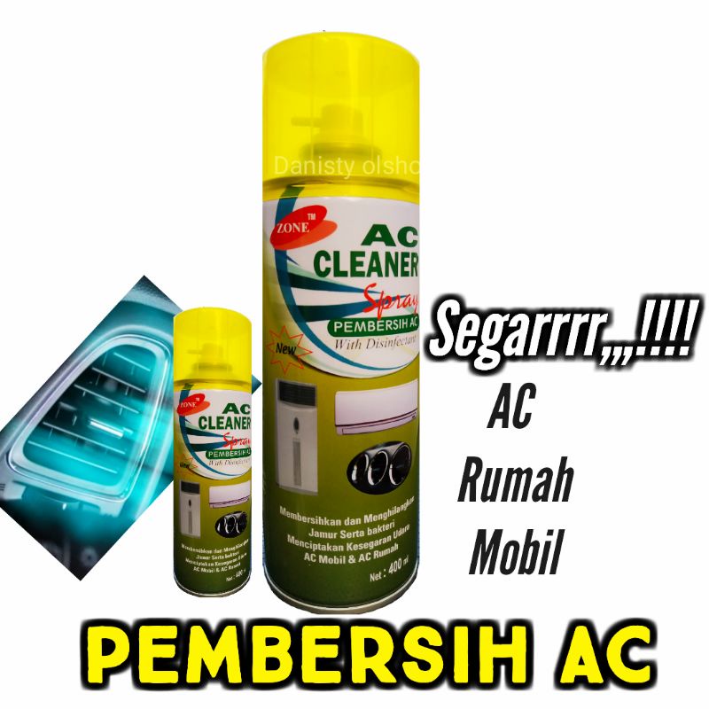 Ac cleaner zone 400 mili original pembersin ac mobil dan ac rumah, pewangi ac, disinfectan