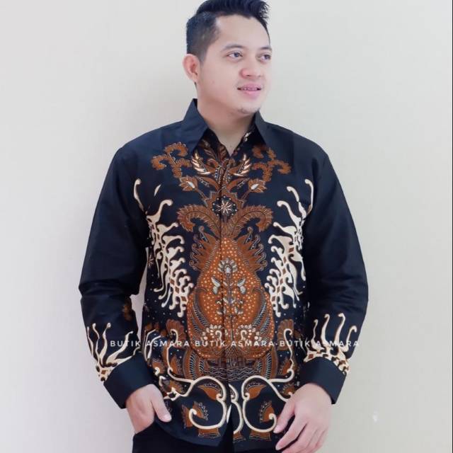 Geber wayang kemeja furing batik solo pria premium lengan panjang