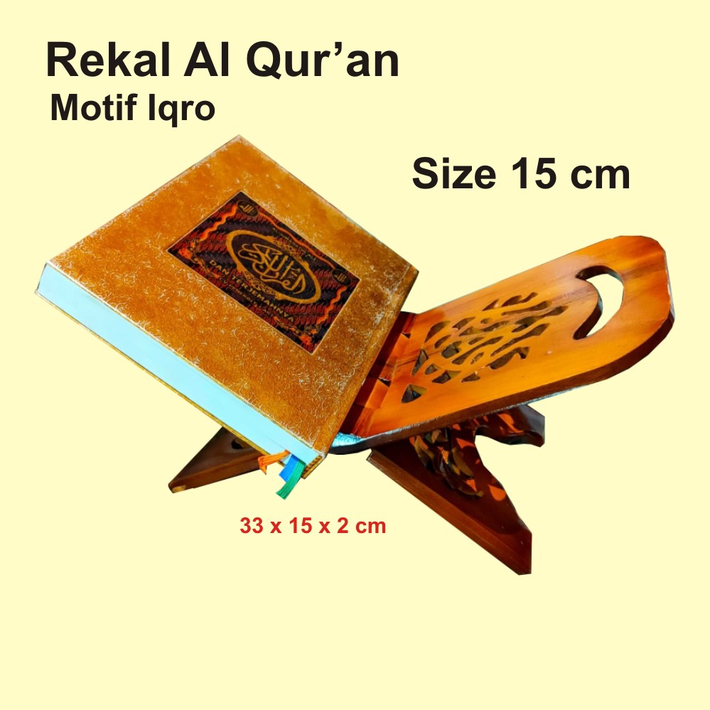 Rekal Meja Lipat Quran / Tatakan Al Quran Motif Kaligrafi Baru 15 cm Promo