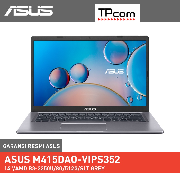 ASUS M415DAO-VIPS352 Notebook - Grey [R3-3250U / 8GB / 512GB SSD + HOUSING / UMA / 14&quot; VIPS FHD / OPI / Win10 / No SD]