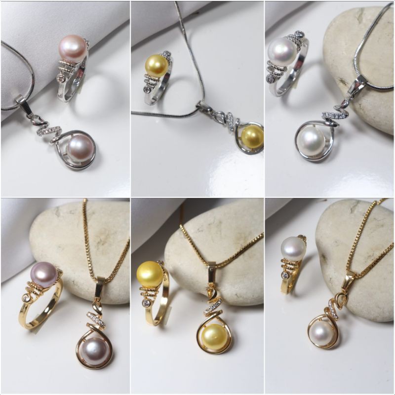 PROMO Set mutiara lombok|cincin mutiara lombok|kalung mutiara lombok|mutiara lombok bersertifikat