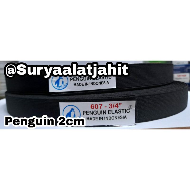 Karet Penguin 3/4in(2cm) 607 Hitam @36yrd bagus rp.54.300/pcs