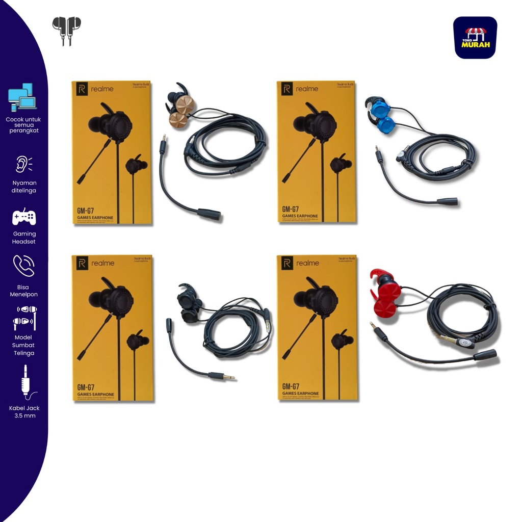 Realme buds LIVE SOUND headset with mic Microphone Audio Game Handsfree in ear earphone