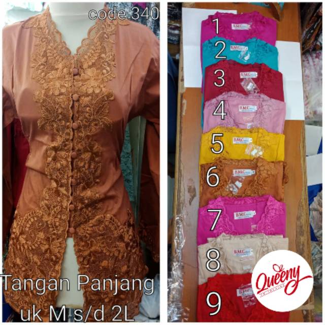 Kebaya encim katun jepang tangan panjang - atasan kebaya