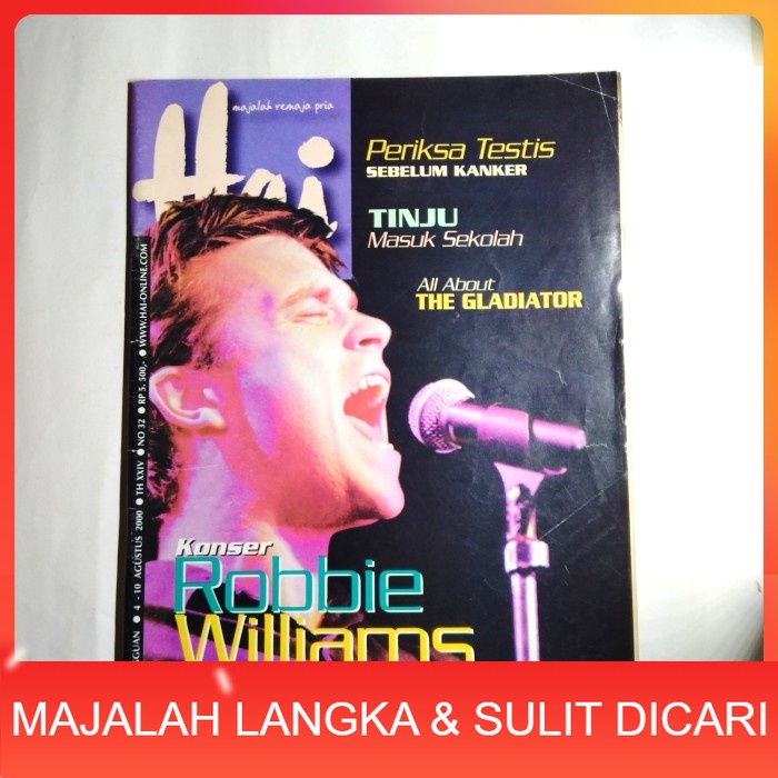 Majalah HAI No.32 Agu 2000 Cover ROBBIE WILLIAMS Langka