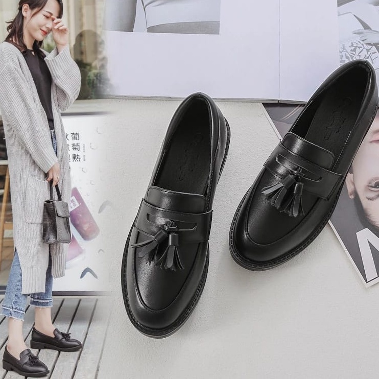 4.4 SEPATU LOAFERS DOCMART FASHION RUMBAI BLACK DOF PREMIUM RWS 2