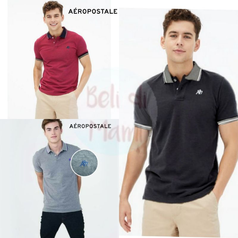 Aeropostale - Kaos Polo Shirt Pria  | Size S, M, L, XL