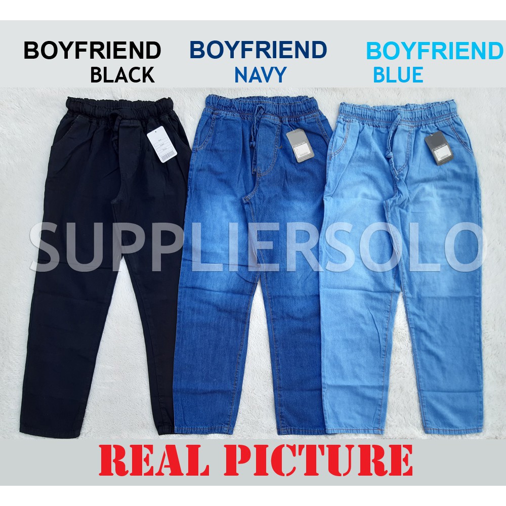 CELANA BAGGY JEANS POLOS BOYFIREND XL &amp; JUMBO XXL &amp; ULTRA 4L