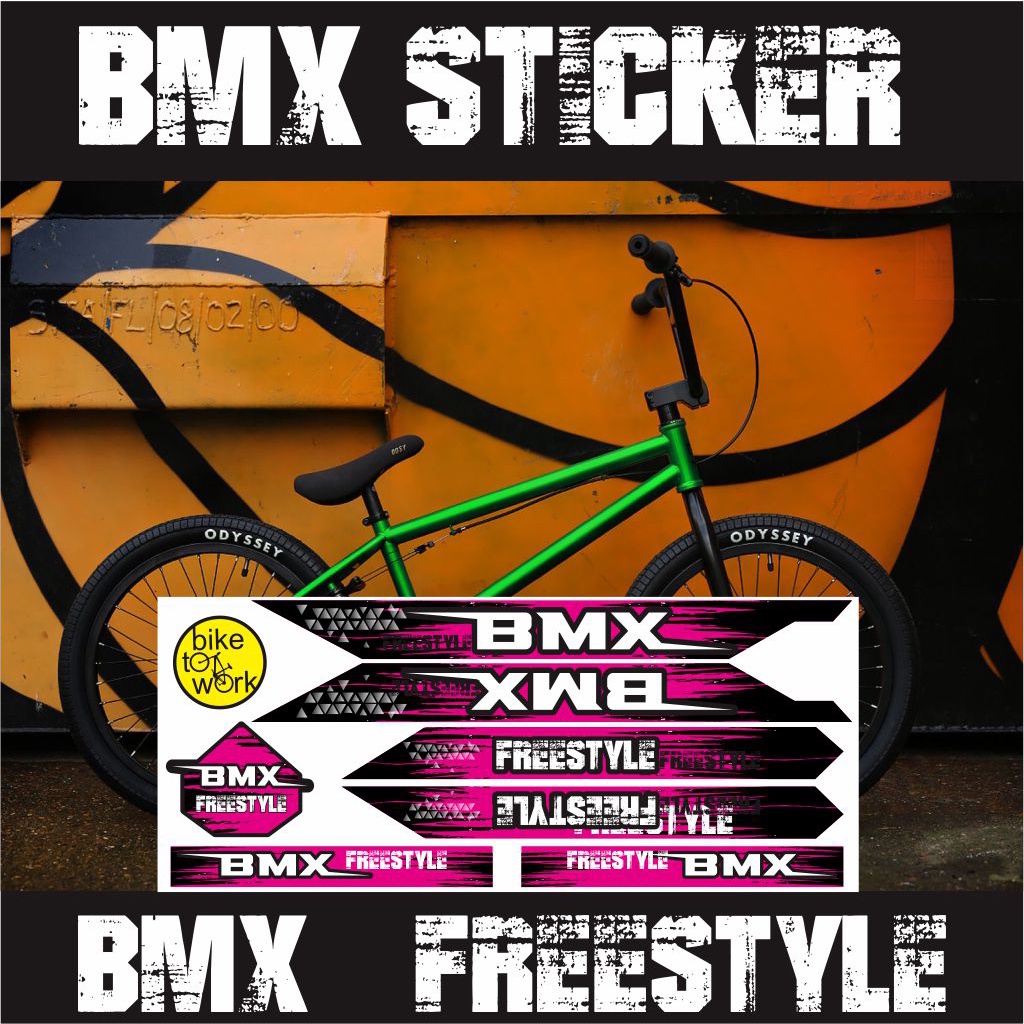 VARIASI STIKER SEPEDA BMX VARIASI / VARIASI DECAL STIKER SEPEDA BMX / BMX FREESTYLE 02 PINK