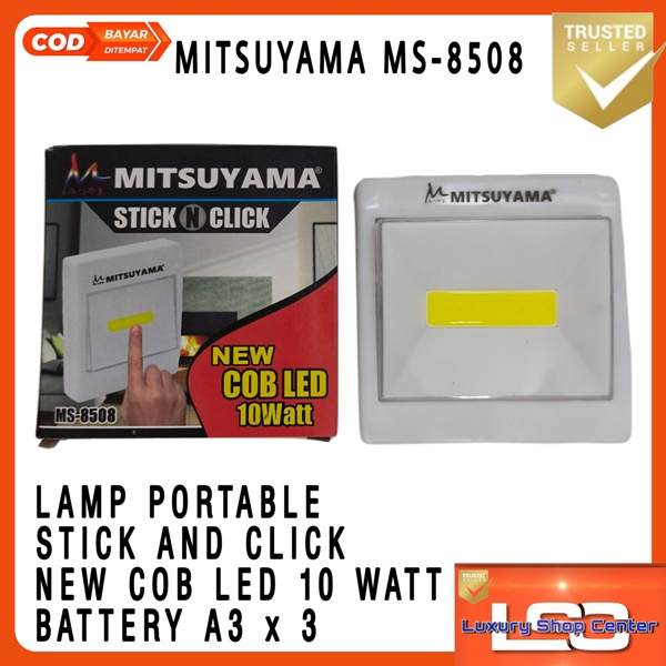 Lampu Tempel Dinding Emergency Stick N Click Mitsuyama MS 8508 PORTABLE LED 10W