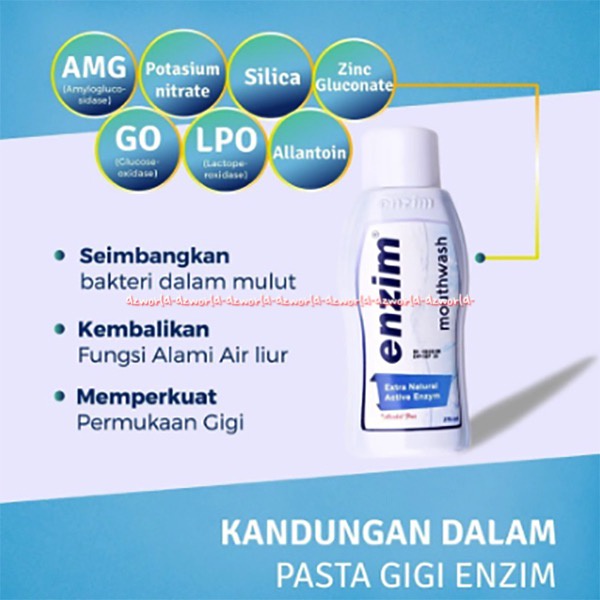 Enzim Mouthwash 275ml Extra Natural Active Enzym Obat Kumur Kumur Penyegar Mulut Enzim Mouth Wash 275 ml