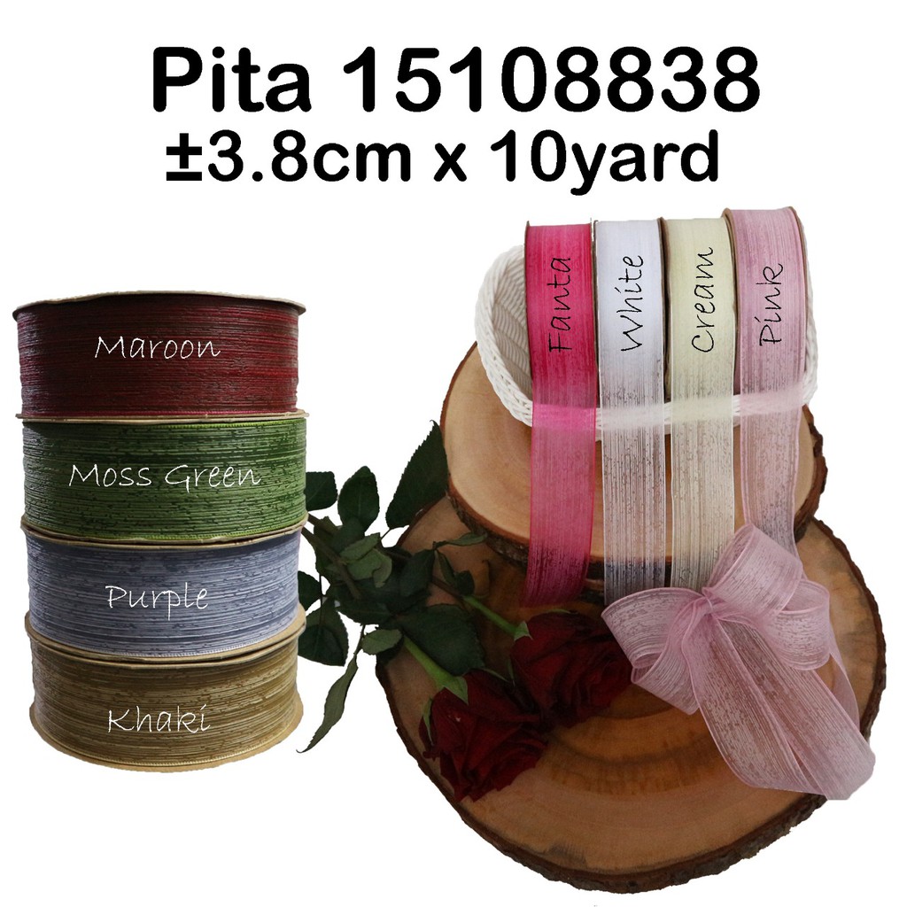 

Pita 15108838 ±3.8cm x 10yard - Ribbon - Wedding Bouquet - Barang Florist