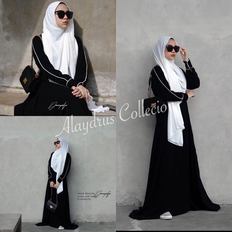 Baju Muslim Abaya Bordir Gamis Maxi Dress Arab Saudi Zephy Turki Umroh Dubai  LIST BUSUI KLOK