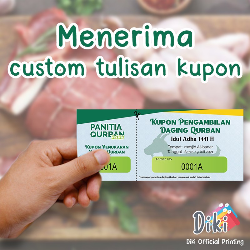 Cetak Kupon Pengambilan Daging Qurban Murah (FREE DESIGN)