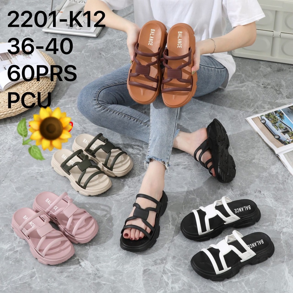 Sandal Karet Jelly Wedges Wanita import Model Terbaru Original Kekinian by AGUNG STYLE Balance 2201-K12