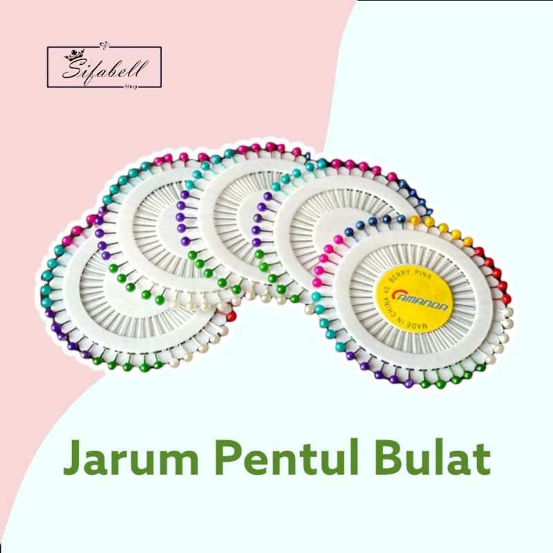 Jarum Pentul Bulat Jarum Hijab isi 40pcs