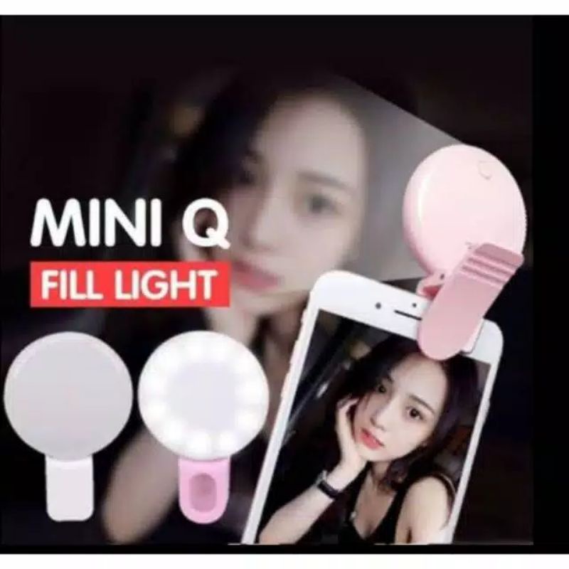 Lampu Selfie Mini Q LED Portable / Ringlight Selfie Smartphone