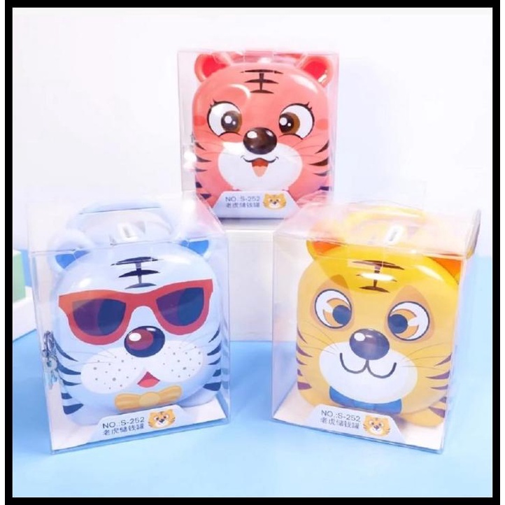 

Celengan Besi Tas Gembok Kunci Tiger Kaleng Unik Souvenir Ultah Anak