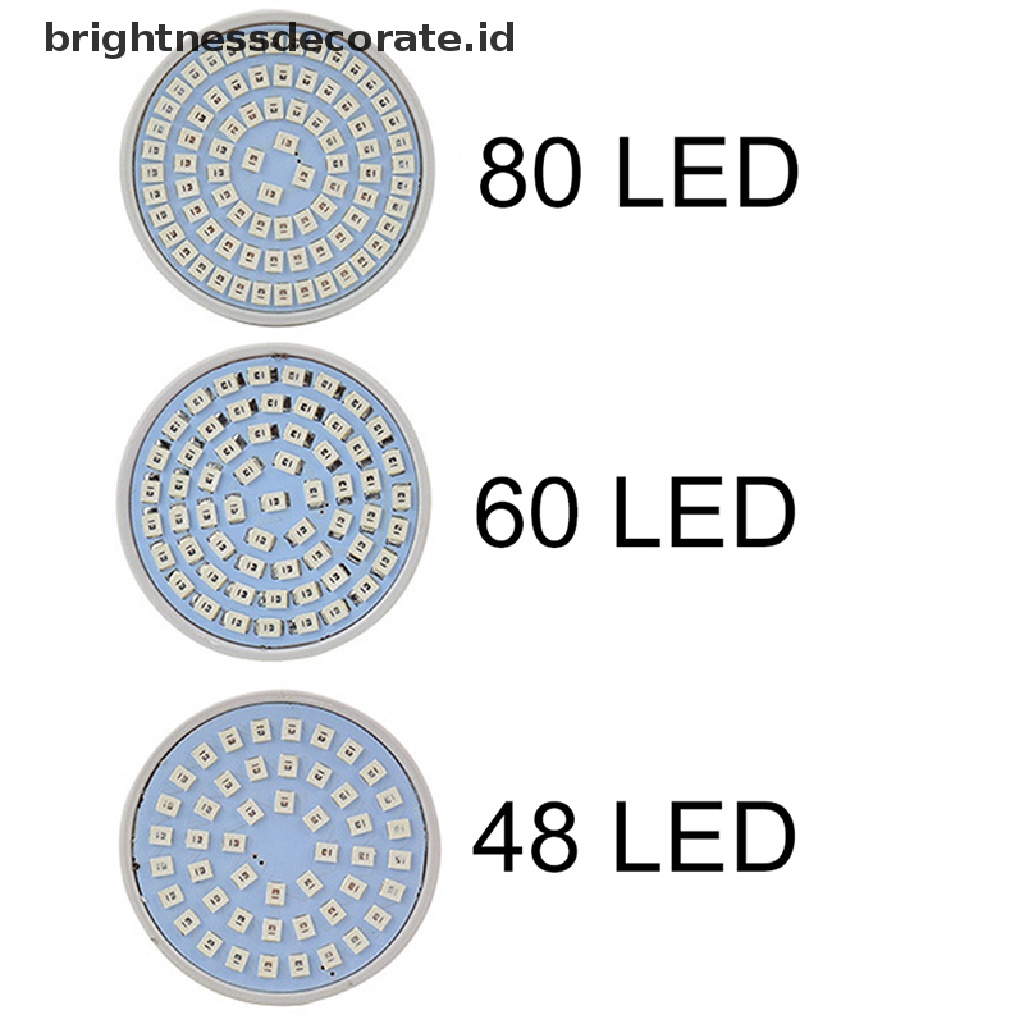 [birth] 48/60/80 220V LED Grow Light E27 Lamp Bulb for Plant Hydroponic Full Spectrum [ID]