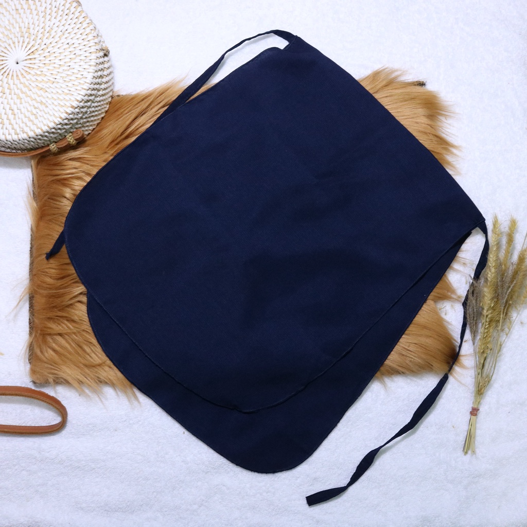 Cadar Khimar Dua Lapis/Layer Bahan Wolfis/Woolpeach-Navy