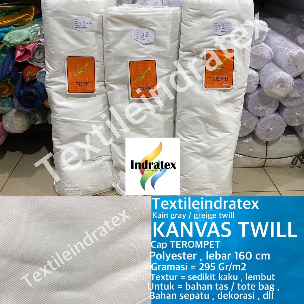 ( per 1 roll ) kain KANVAS TWILL lebar 160 cm canvas polyester grey greige blacu belacu bahan tas tote bag sepatu dekorasi alas piknik background foto backdrop tirai hordeng gorden kerajinan tangan