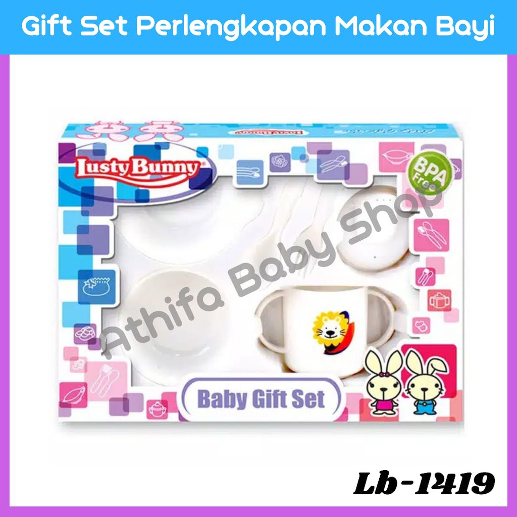 Tempat Makan Lusty Bunny Perlengkapan Makan Bayi Set Feeding Gift Set Baby kado lahiran