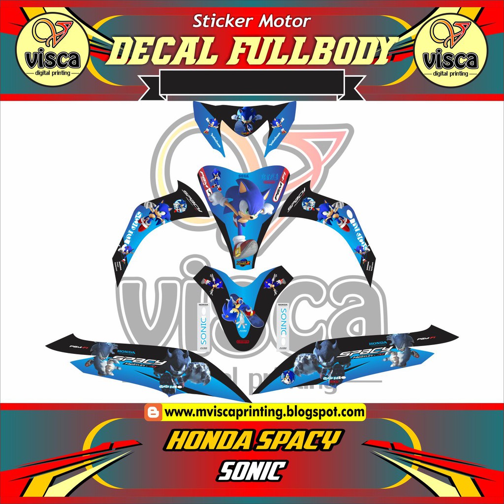 Striping Decal Stiker Motor Honda Spacy Sonic Shopee Indonesia