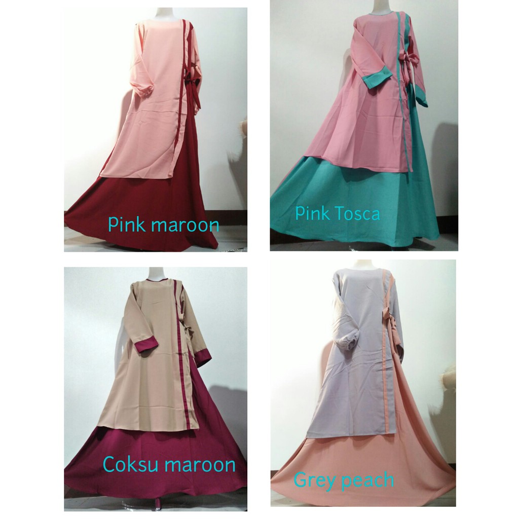 Gamis wollycrepe SABYAN 03 dan 02 baju wanita muslim fashion muslimah pakaian syari remaja hits