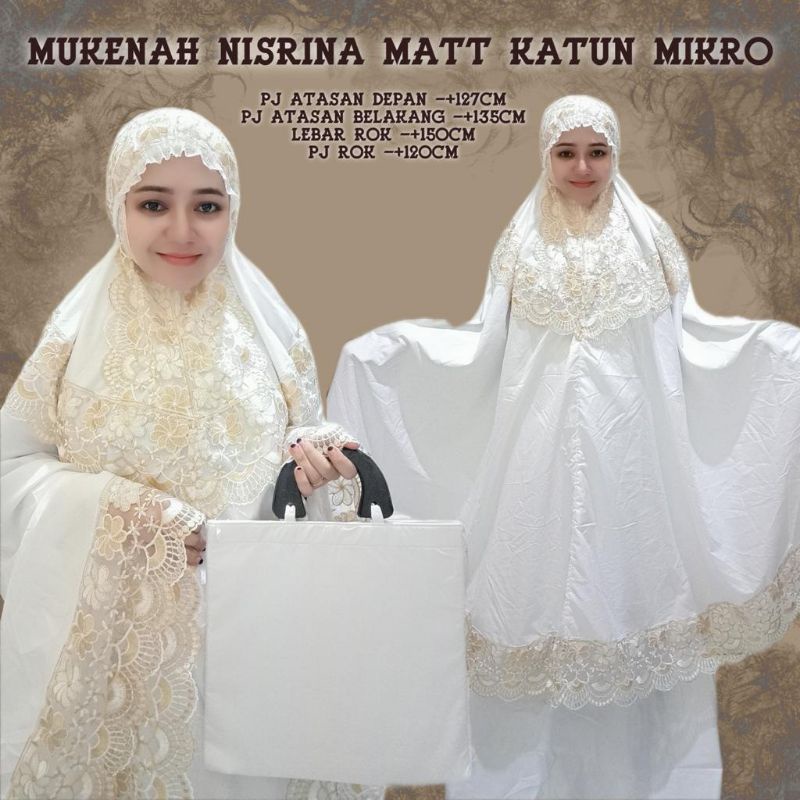 Mukenah Nisrina Mukenah Renda Motif potongan Dewasa