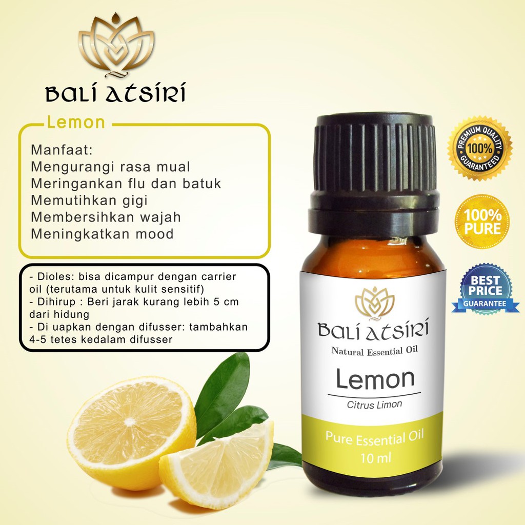 Bali Atsiri Lemon Oil 10 ml | Pure Essential Lemon Oil 10 ml | Minyak ...