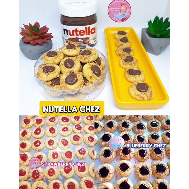 kue kering lebaran cokelat nutella cookies Berry Chez Tumbprint kue kering lebarang kuker strawberry blueberry halal cookies kukis kue lebaran hampers