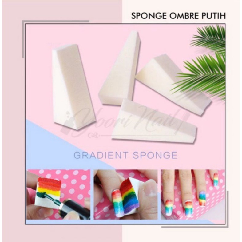 2pcs sponge nail art sponge ombre spons gradasi nails sponge sembur warna nail art