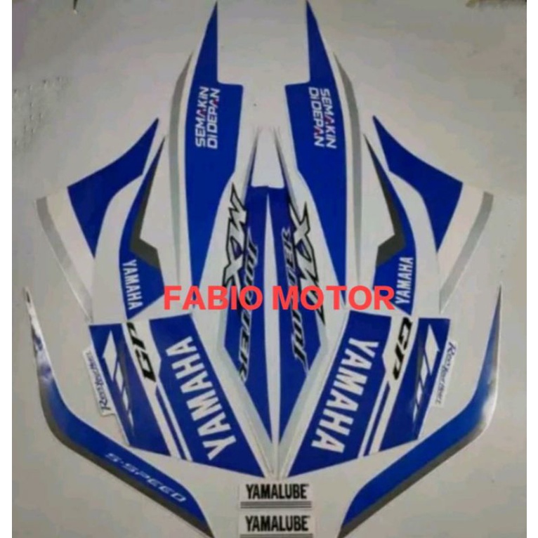 Striping stiker Yamaha Jupiter MX GP new 2014 biru putih