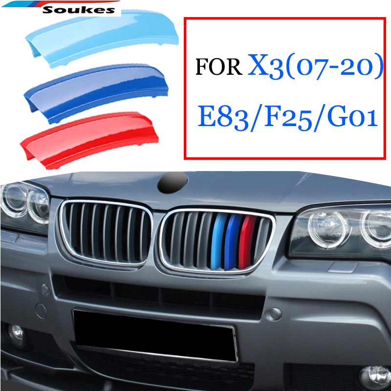 3pcs Klip Strip Trim Grille Mobil Balap Bahan ABS Untuk BMW X3 E83 03-06 07-10 F25 11-17 G01 18-21 X4 F26 G02