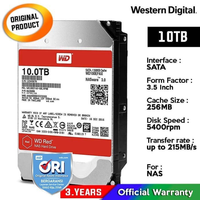 WD Caviar Red 10TB - HD HDD Hardisk Internal 3.5&quot; For NAS