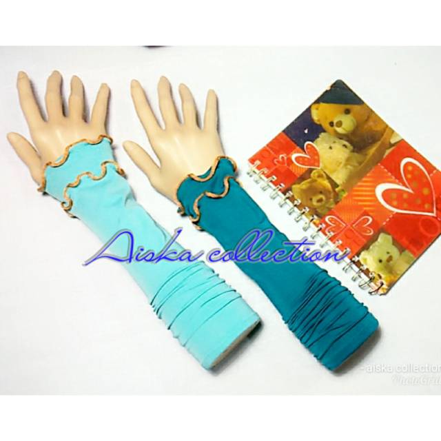 Handsock CURLY GOLD 2 LAYER/ Handsock Jempol Wanita / Handsock muslim  Murah / Grosir Handsock