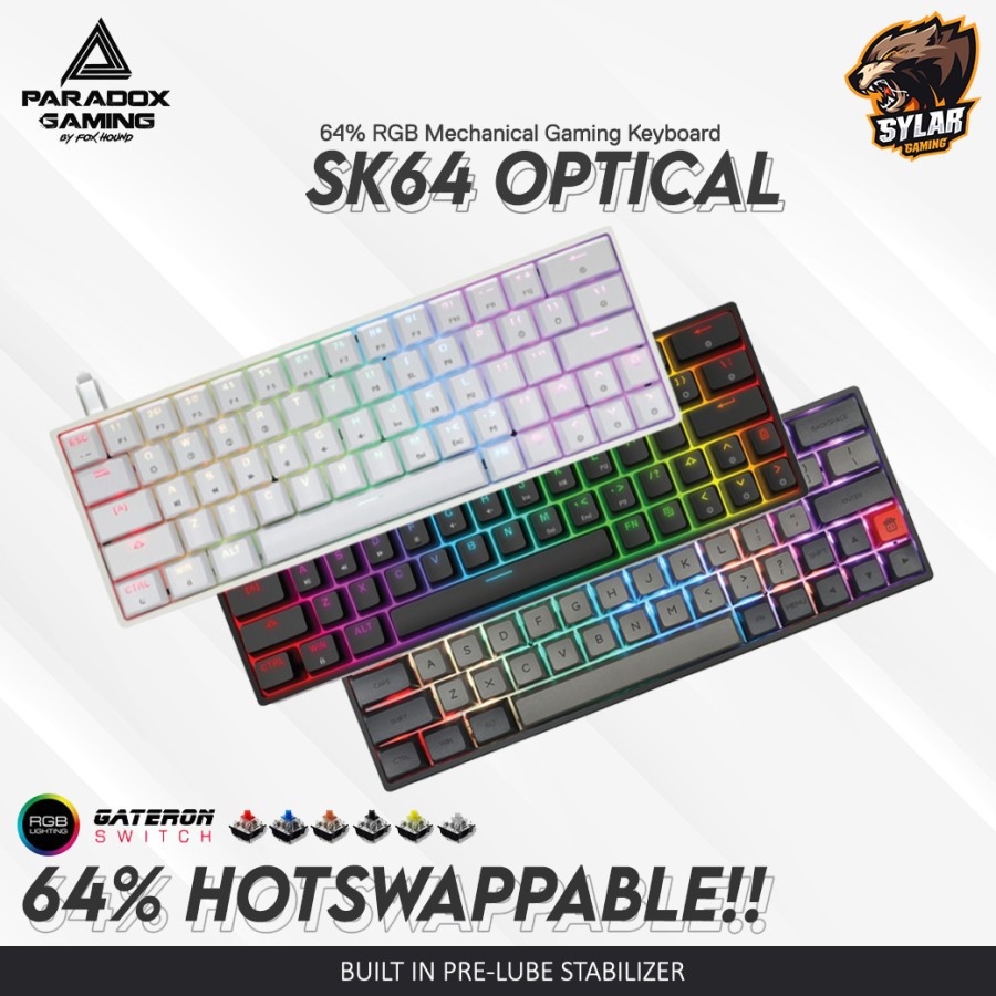 Paradox Gaming SK64 Optical RGB Mechanical Gaming Keyboard