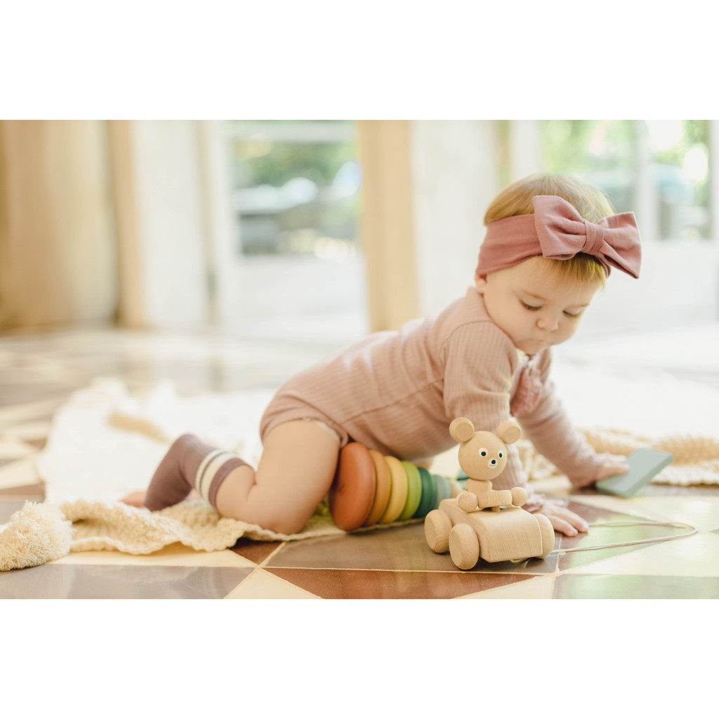 Bohopanna Long Kimi Bodysuit GIngerbread 18-24m/Bohobaby Jumper Anak Bayi Onesie Ruffle Lengan Panjang-3