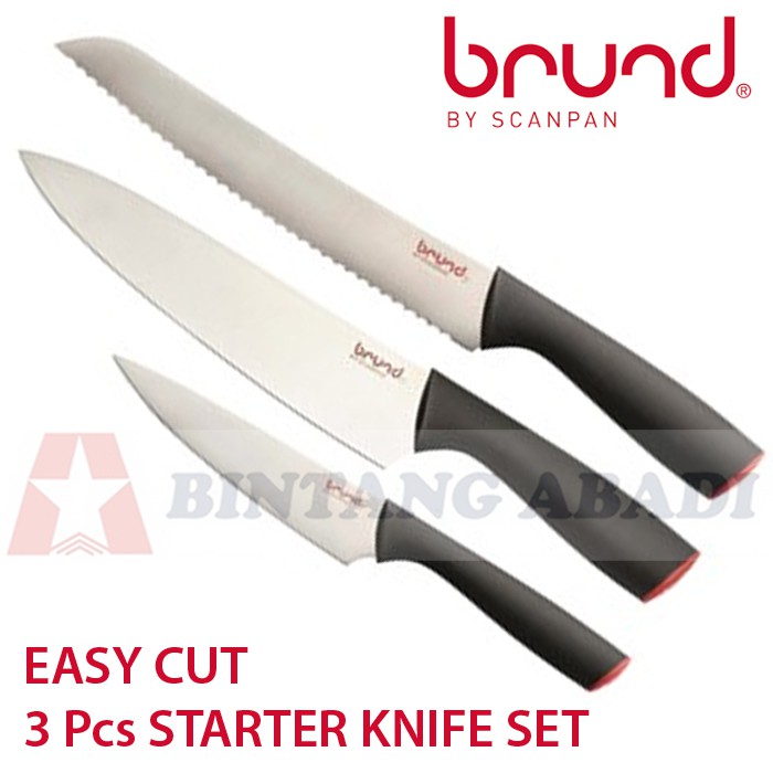 Brund Pisau Dapur Set 3 Pcs / Easy Cut Starter Knife Set by ScanPan
