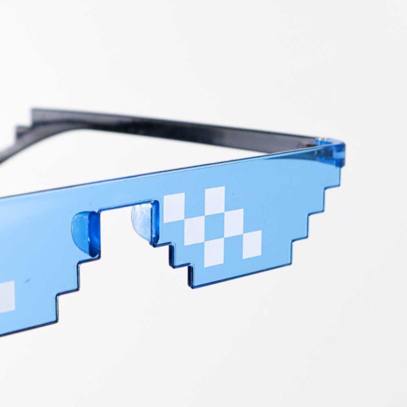 Sozzy Kacamata Model Pixel Minecraft Mosaics Thug Life Warna Biru