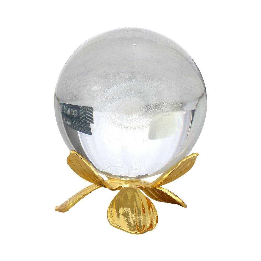 TOP Crystal Ball Holder Craft Crown Bentuk Daun Ornamen Desktop Pajangan Stand