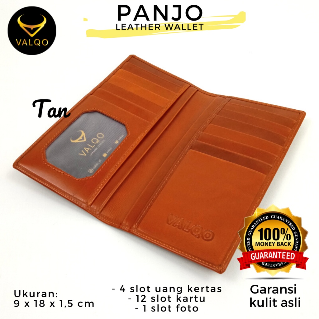 [VALQO] Dompet kulit PANJO kulit sapi slim tipis Kartu Cowok Cewek Pria Wanita Laki Perempuan COD